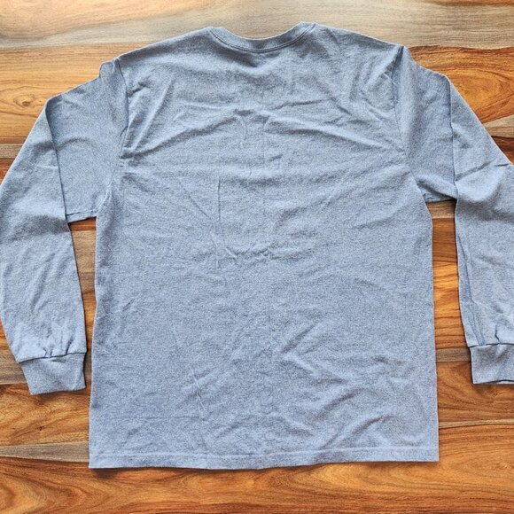 Cozy Comfortable Blue Jerzees  Long Sleeved Blue T-Shirt Large Soft - Picture 5 of 5